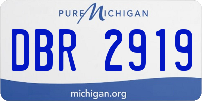 MI license plate DBR2919
