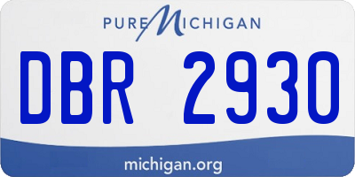 MI license plate DBR2930