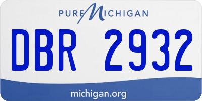 MI license plate DBR2932
