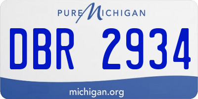 MI license plate DBR2934
