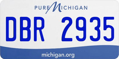 MI license plate DBR2935