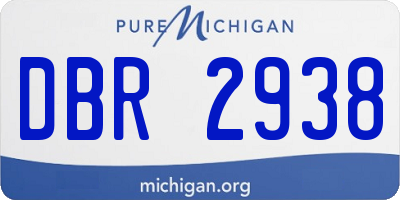 MI license plate DBR2938