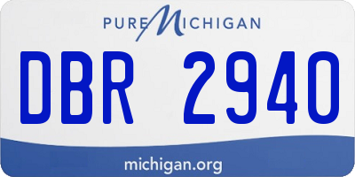 MI license plate DBR2940