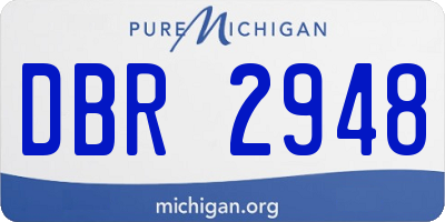 MI license plate DBR2948