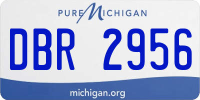 MI license plate DBR2956
