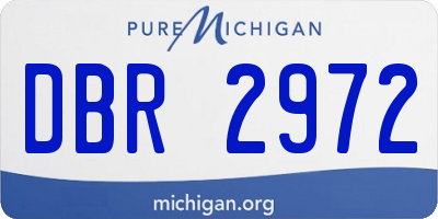 MI license plate DBR2972