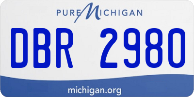 MI license plate DBR2980