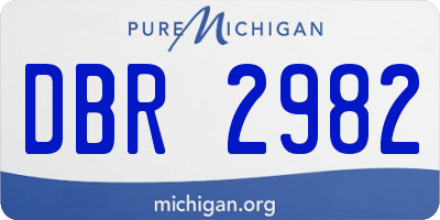 MI license plate DBR2982