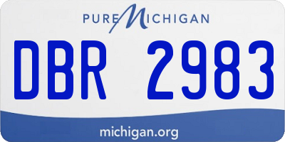 MI license plate DBR2983