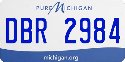 MI license plate DBR2984