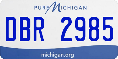 MI license plate DBR2985