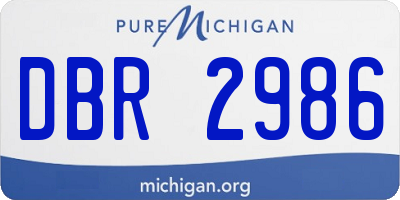 MI license plate DBR2986
