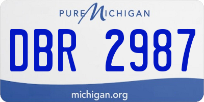 MI license plate DBR2987