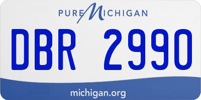 MI license plate DBR2990