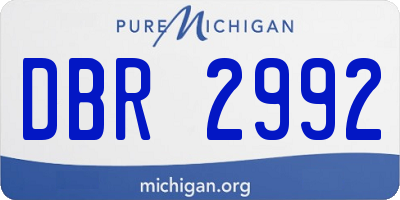 MI license plate DBR2992