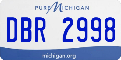 MI license plate DBR2998