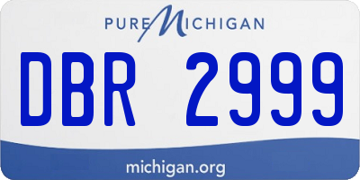 MI license plate DBR2999