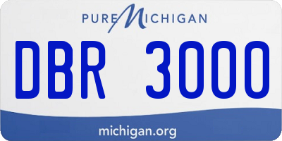 MI license plate DBR3000
