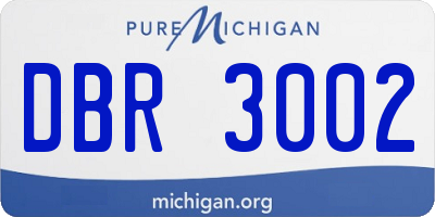 MI license plate DBR3002