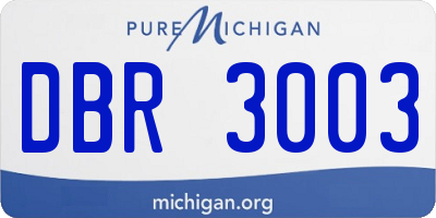 MI license plate DBR3003