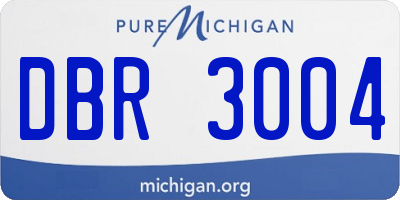 MI license plate DBR3004