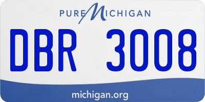 MI license plate DBR3008
