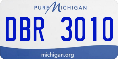 MI license plate DBR3010