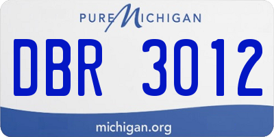 MI license plate DBR3012