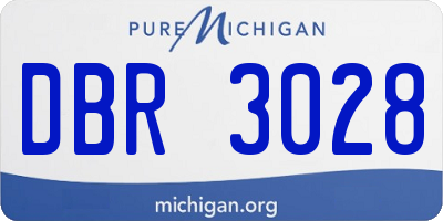 MI license plate DBR3028