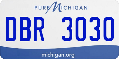 MI license plate DBR3030