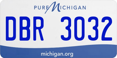 MI license plate DBR3032