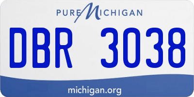 MI license plate DBR3038
