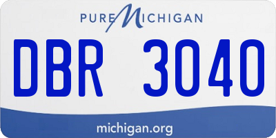 MI license plate DBR3040