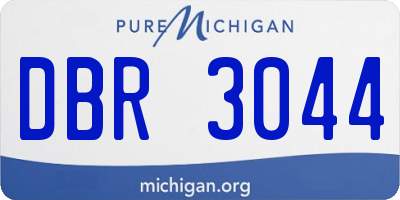 MI license plate DBR3044