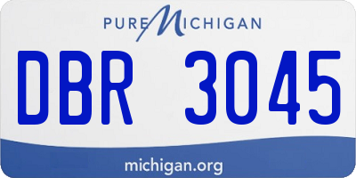 MI license plate DBR3045