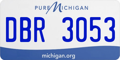 MI license plate DBR3053