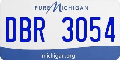 MI license plate DBR3054