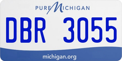 MI license plate DBR3055
