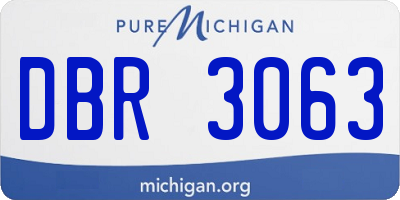 MI license plate DBR3063