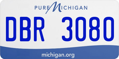 MI license plate DBR3080
