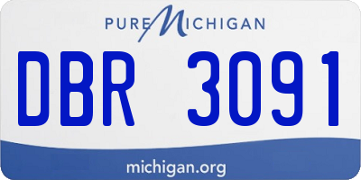 MI license plate DBR3091