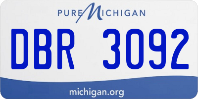 MI license plate DBR3092