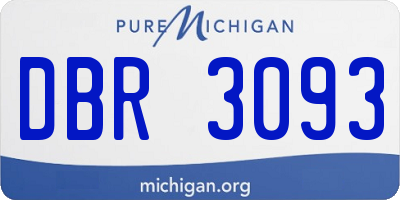 MI license plate DBR3093