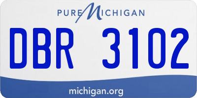 MI license plate DBR3102