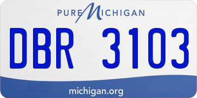 MI license plate DBR3103