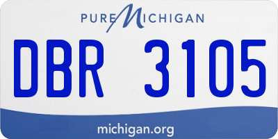 MI license plate DBR3105