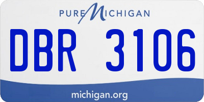 MI license plate DBR3106