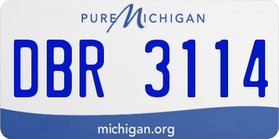 MI license plate DBR3114