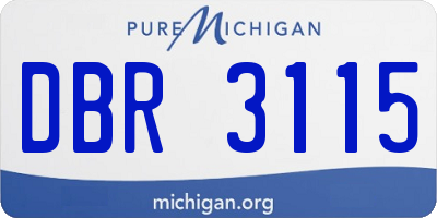 MI license plate DBR3115
