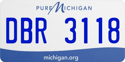 MI license plate DBR3118